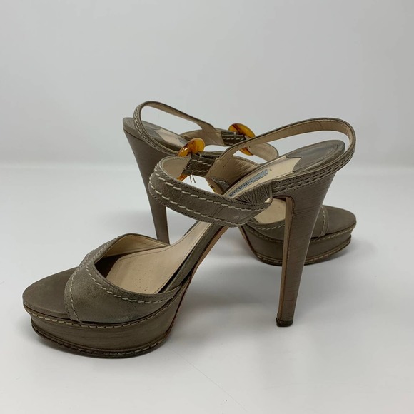 Prada strappy stacked heel slingback - Picture 3 of 10